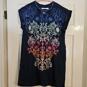 Johnny Was Vibrant Embroidered Tunic